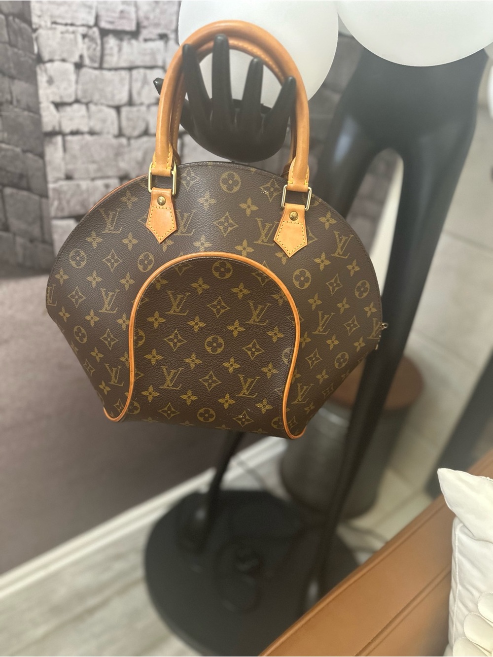 Vintage 90s LOUIS VUITTON Ellipse MM Handbag Monogram canvas Top Handle Purse